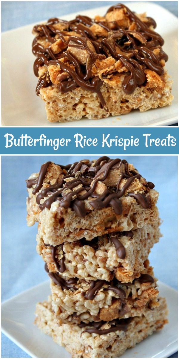 Butterfinger Rice Krispie Treats - Recipe Girl
