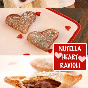 pinterest pin for nutella heart ravioli