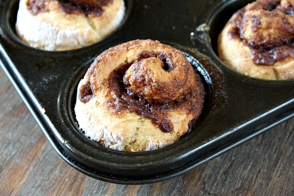 No Yeast Cinnamon Rolls just out of the oven