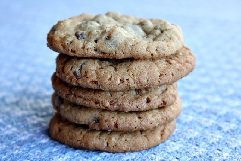 stack of peanut butter chocolate chip cookies