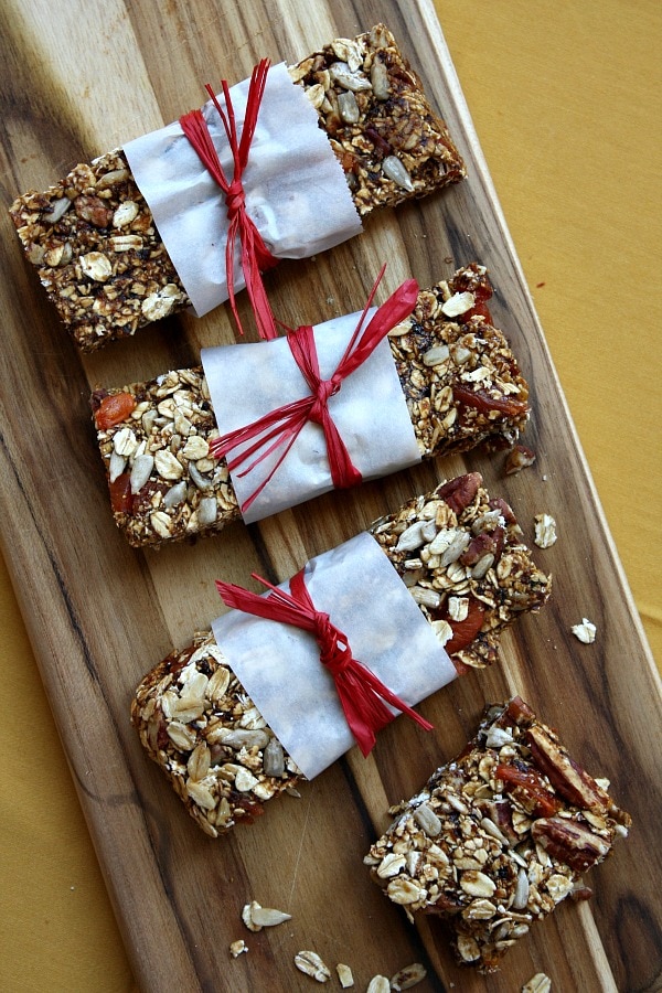 Homemade Granola Bars in wrappers