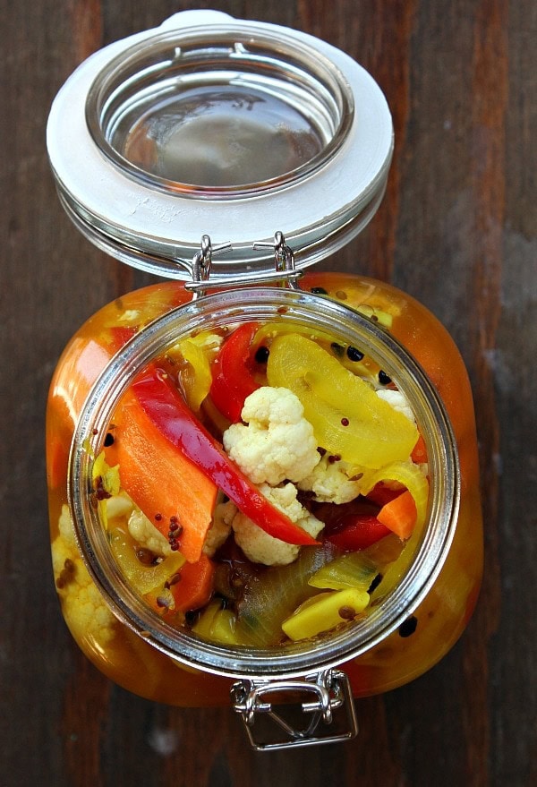 Easy recipe for Pickled Cauliflower - recipe from RecipeGirl.com