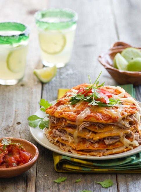 Chipotle Pork Enchiladas on a plate