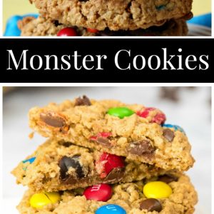 pinterest collage image for monster cookies
