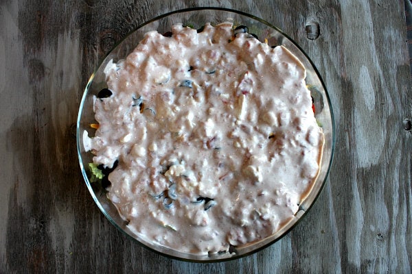 Tex Mex Layered Salad recipe from RecipeGirl.com #tex #mex #texmex #layered #salad #recipe #RecipeGirl Making Tex Mex Layered Salad
