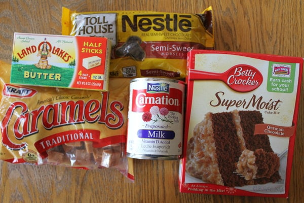 ingredients laid out for basement brownies