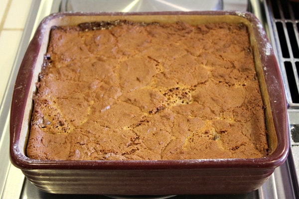 basement brownies in the baking pan