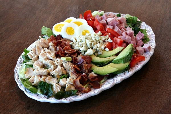 Classic Cobb Salad recipe from RecipeGirl.com Classic Cobb Salad on plate