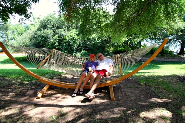 Recipeboy and dad on hammock