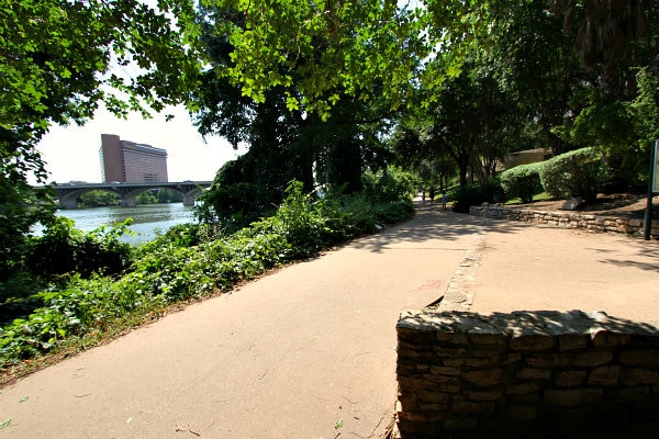 looking out at river in austin