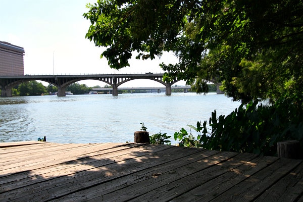 lady bird lake austin looking at bridge