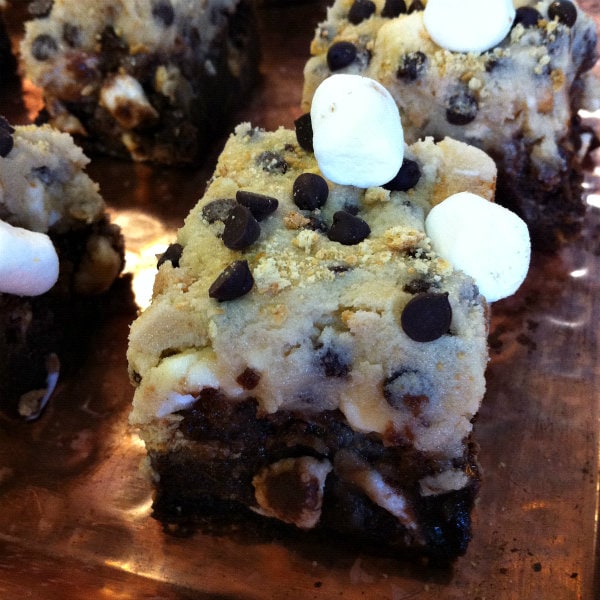 chocolate chip cookie dough s'mores bars