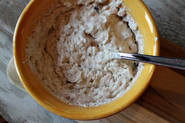 Greek Yogurt Pancakes recipe from RecipeGirl.com #Greek #yogurt #pancakes #recipe #RecipeGirl How to Make Greek Yogurt Pancakes- the batter in a bowl