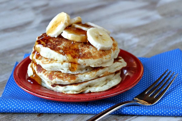 stack of Banana Greek Yogurt Pancakes