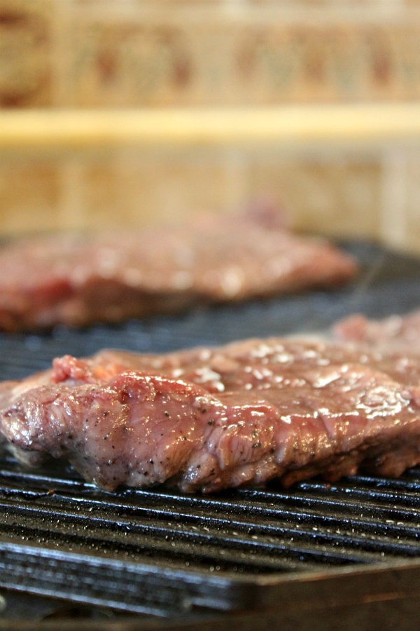 Grilled Skirt Steak Grilling Skirt Steak on grill