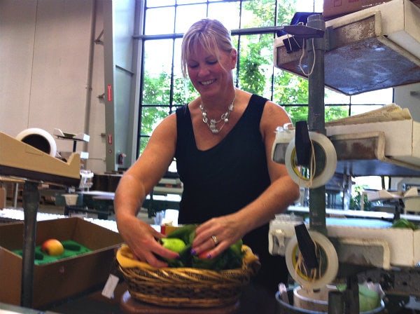 recipegirl putting together a gift basket