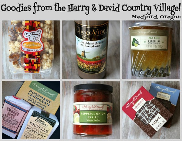 six photos showing harry and david products