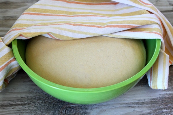 Dough rising for Honey Whole Wheat Bread