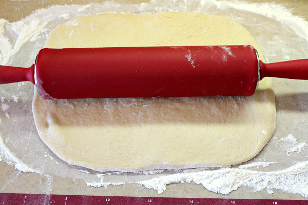 Rolling out Honey Whole Wheat Bread dough