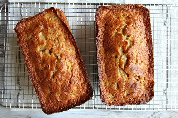 two loaves of spiced pear cake