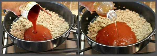 Turkey Sloppy Joe Sliders prep in pan