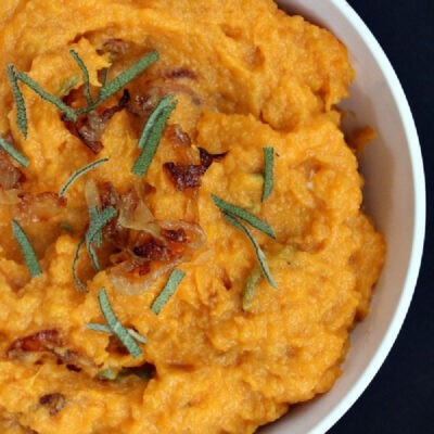 bowl of mashed sweet potatoes