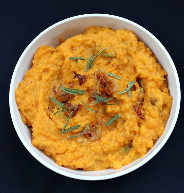 Bowl of mashed sweet potatoes