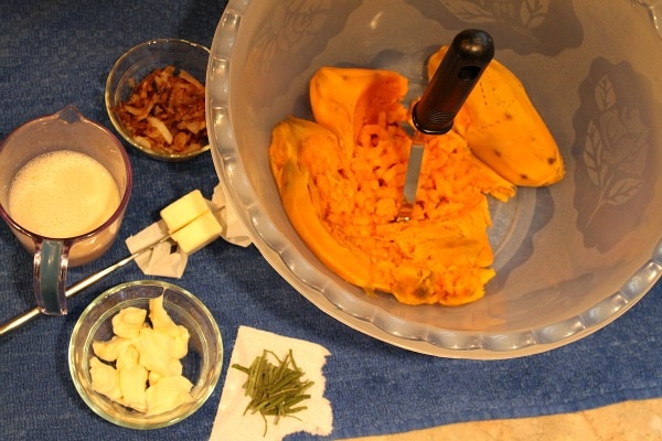 ingredients for mashing sweet potatoes