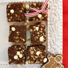 White Chocolate Macadamia Nut Gingerbread Bars