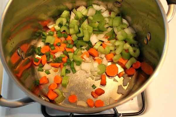 making Butternut Squash and Kale Soup 