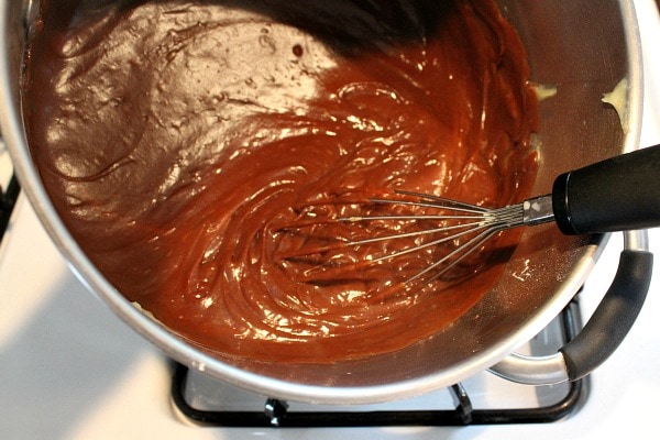 Making the filling for Chocolate Cream Pie