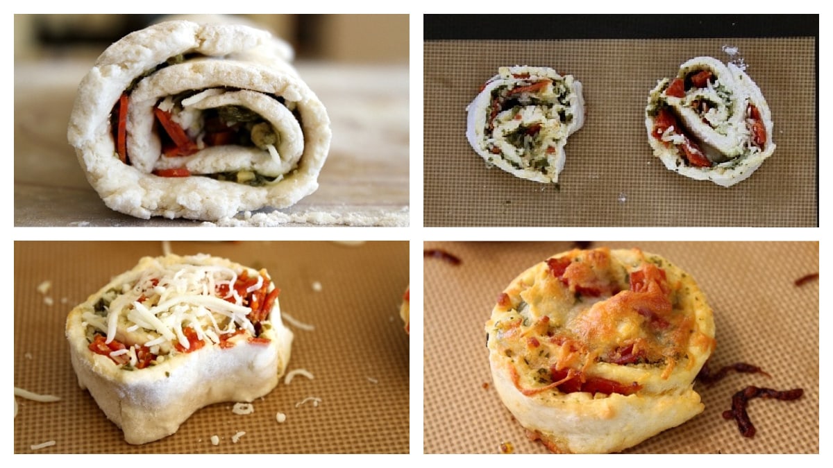 collage for how to make pizza pinwheels