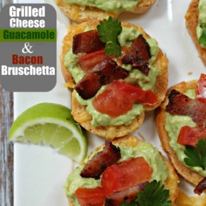 grilled cheese guacamole and bacon bruschetta
