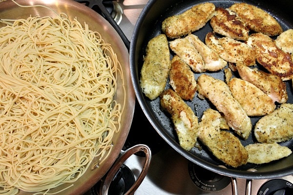 Easy Skillet Chicken Parmesan - recipe from RecipeGirl.com