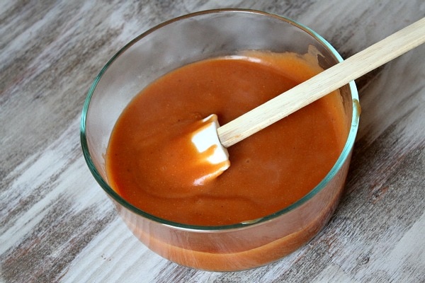 bowl of enchilada sauce