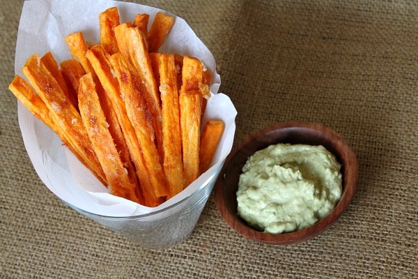 Sweet Potato Fries with Avocado Dipping Sauce