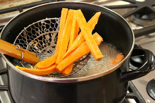 How to make Sweet Potato Fries fry pan