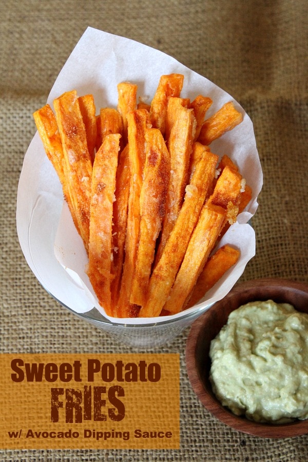 Sweet Potato Fries with Avocado Dipping Sauce