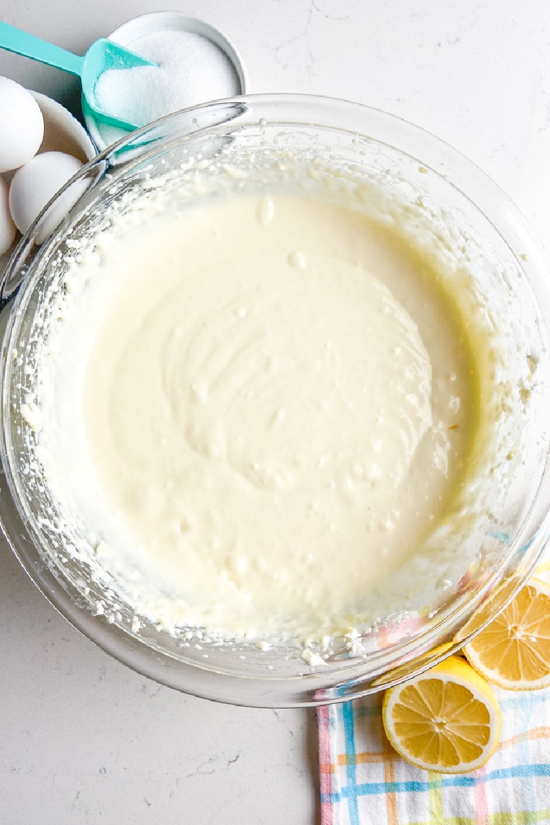 cheesecake batter in a bowl