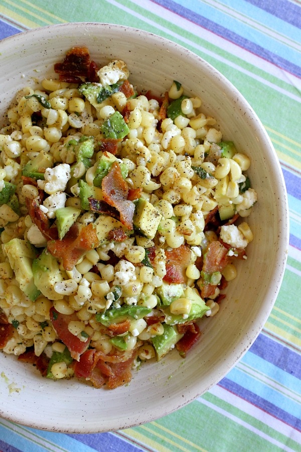 Bacon, Corn And Avocado Salad - RecipeGirl.com