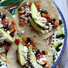 Roasted Vegetable and Black Bean Tacos