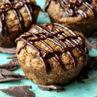 dark chocolate cookie cupcakes on a green plate