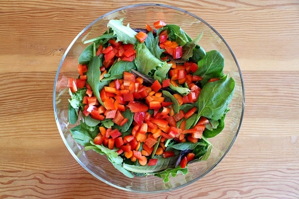Easy Gourmet Salad recipe from RecipeGirl.com #easy #gourmet #salad #recipe #RecipeGirl Preparing Easy Gourmet Salad
