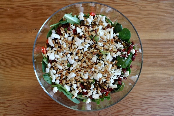 Easy Gourmet Salad recipe from RecipeGirl.com #easy #gourmet #salad #recipe #RecipeGirl Preparing Easy Gourmet Salad