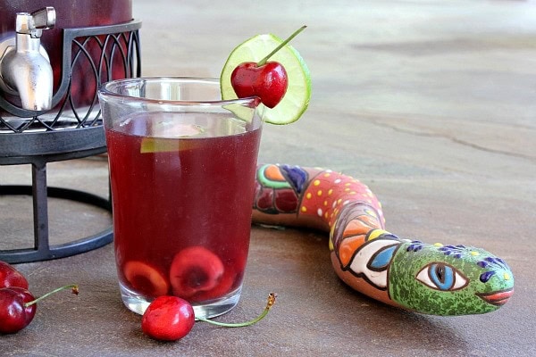 Cherry Limeade Sangria in a glass