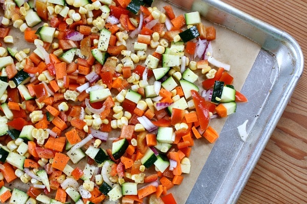 Roasted Vegetables on pan