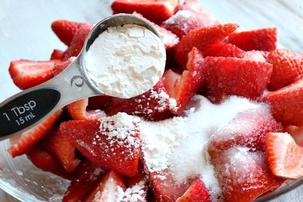 Cornstarch and strawberries Adding Cornstarch to strawberries
