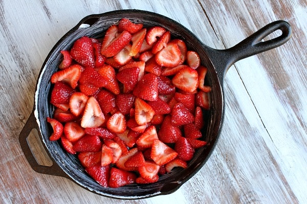 strawberries in a cast iron skillet