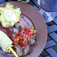 Grilled Flank Steak with Tomato Pepper Salsa