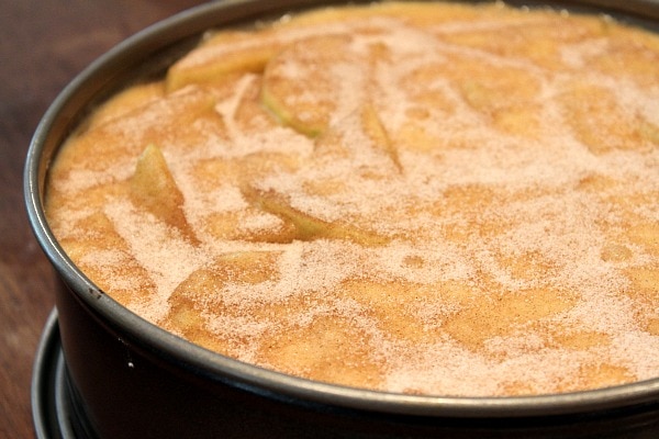 Cinnamon Apple Pie Cake recipe from RecipeGirl.com #cinnamon #apple #pie #applepie #cake #applecake #recipe #RecipeGirl CInnamon Apple Pie Cake